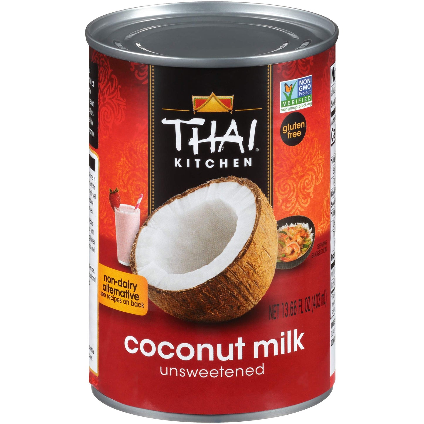 Thai Kitchen Gluten Free Unsweetened Coconut Milk, 13.66 fl oz (Pack of 12)