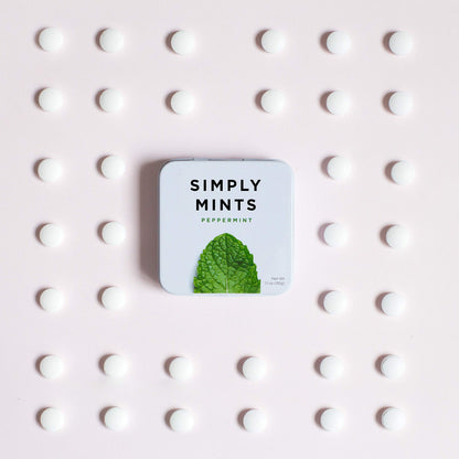 Natural Breath Mints by Simply Gum | Peppermint | Pack of Six (180 Pieces Total) | Breath Freshening, Vegan, Non-GMO, Nothing Artificial