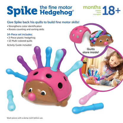 Learning Resources Spike The Fine Motor Hedgehog - Toddler Learning Toys, Fine Motor and Sensory Toys for Kids Ages 18+ Months, Montessori Toys