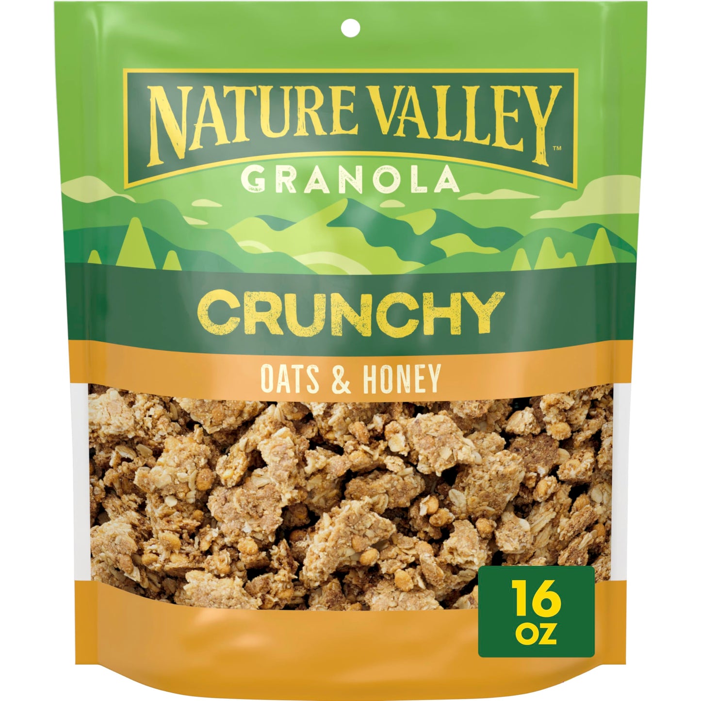 Nature Valley Crunchy Granola, Oats and Honey, Resealable Bag, 16 OZ