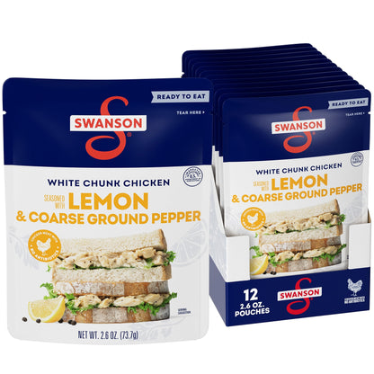 Swanson White Premium Chunk Canned Chicken Breast in Water, Fully Cooked Chicken, 4.5 OZ Can (Pack of 4)