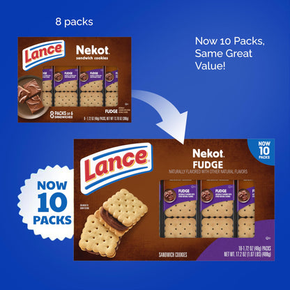 Lance Sandwich Crackers, Captain's Wafer Grilled Cheese, 10 Individual Packs, 6 Sandwiches Each