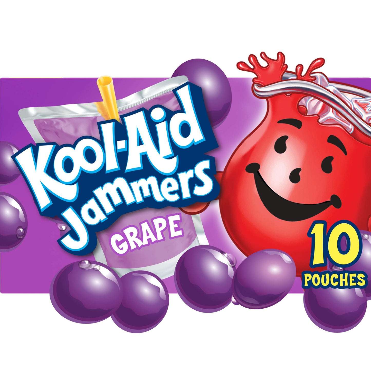 Kool-Aid Jammers Blue Raspberry Flavored Kids 0% Juice Drink (10 ct Box, 6 fl oz Pouches)