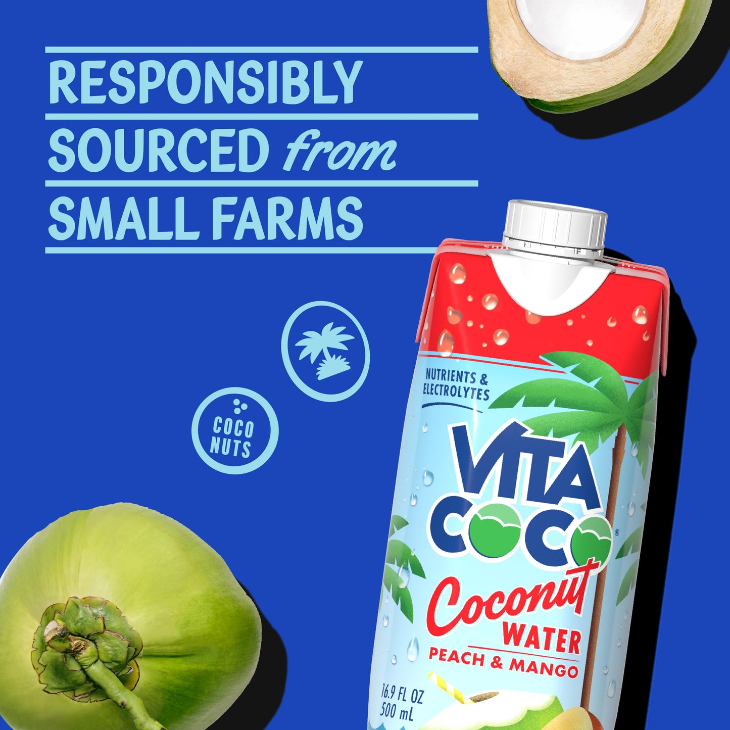 Vita Coco Coconut Water Naturally Hydrating Electrolyte Drink Smart Alternative to Coffee Soda and Sports Drinks Gluten Free, Pineapple, 16.9 Fl Oz (Pack of 12), 202.8 Fl Oz