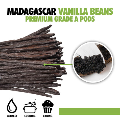 50 Organic Grade A Madagascar Vanilla Beans. Certified USDA Organic for Extract and all things Vanilla by FITNCLEAN VANILLA. ~5" Bulk Fresh Bourbon NON-GMO Pods.