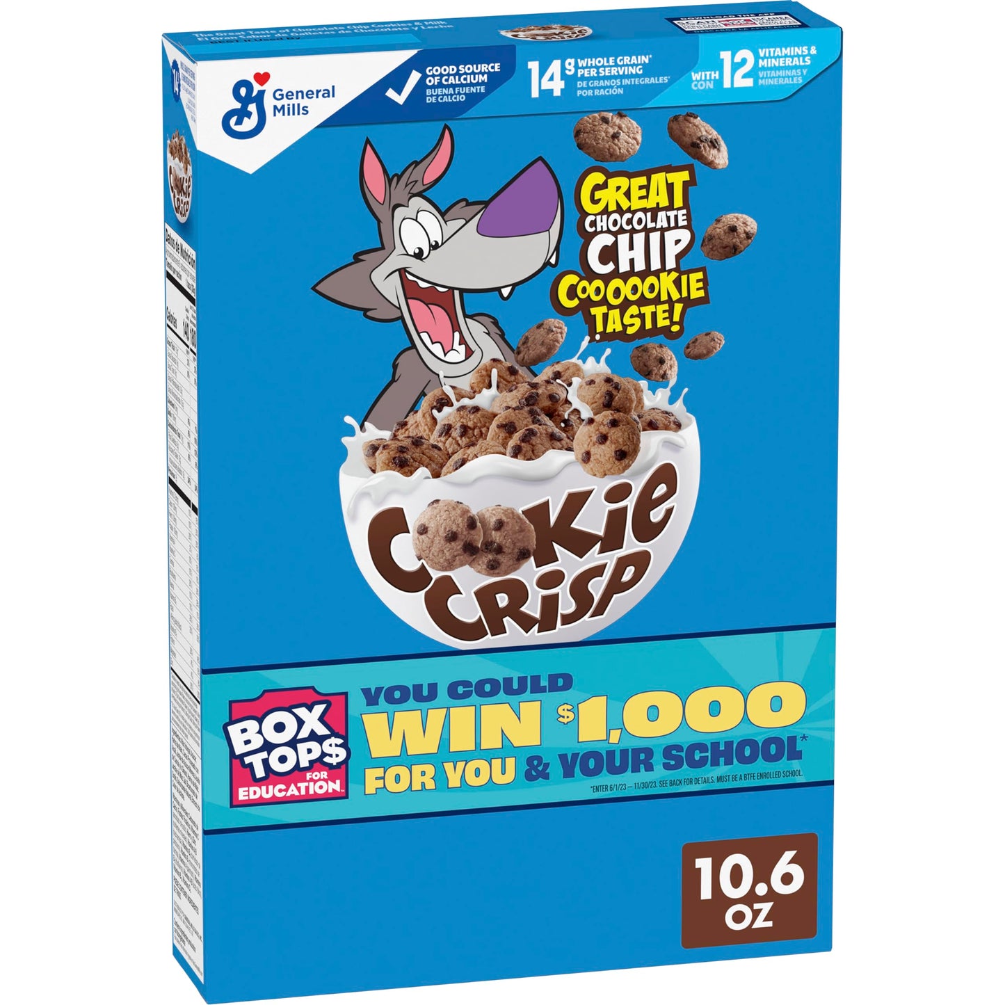 Cookie Crisp Breakfast Cereal, Chocolate Chip Cookie Taste, Made With Whole Grain, Family Size, 18.3 oz