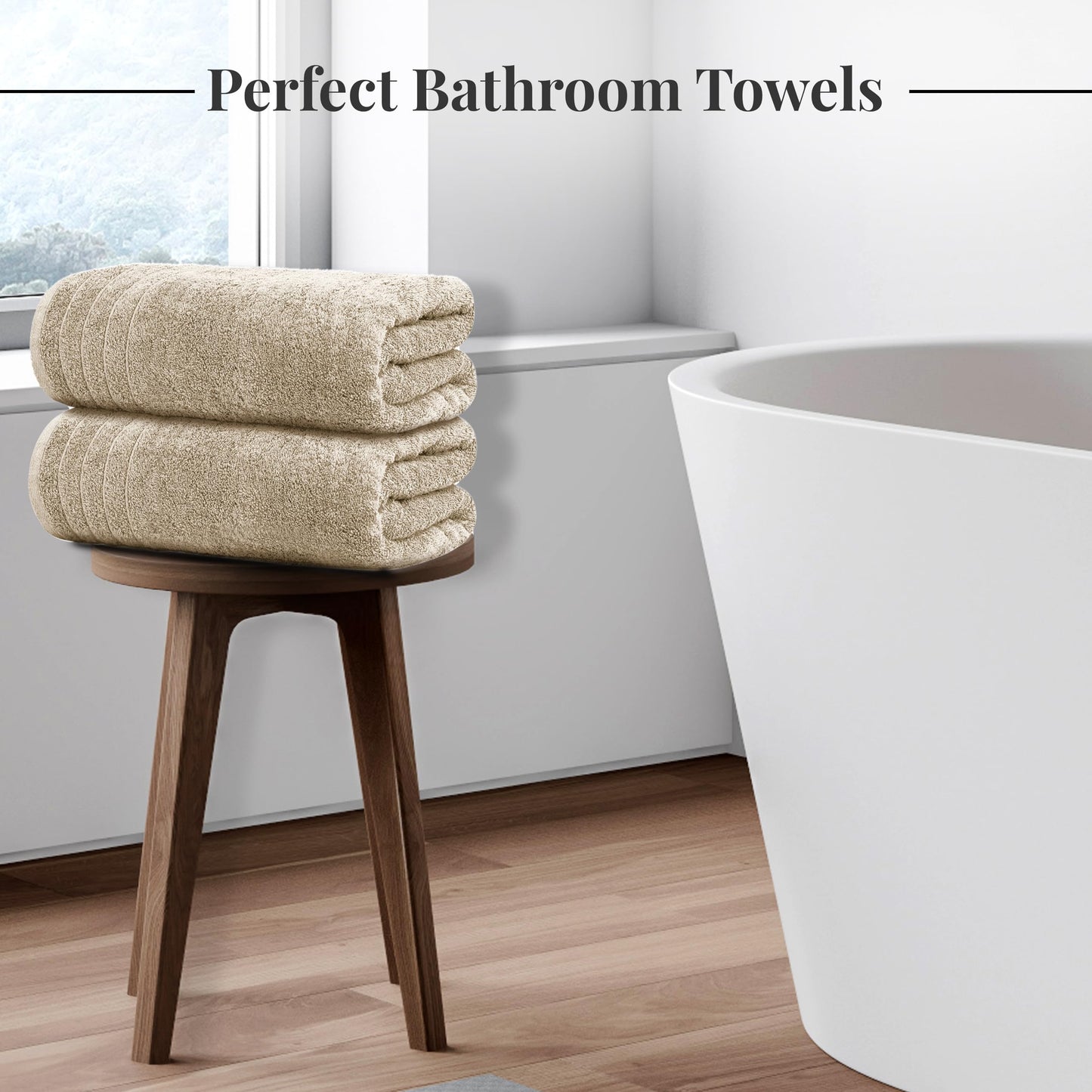 Tens Towels Large Bath Towels, 100% Cotton, 30 x 60 Inches Extra Large Bath Towels, Lighter Weight, Quicker to Dry, Super Absorbent, Perfect Bathroom Towels (Pack of 4)