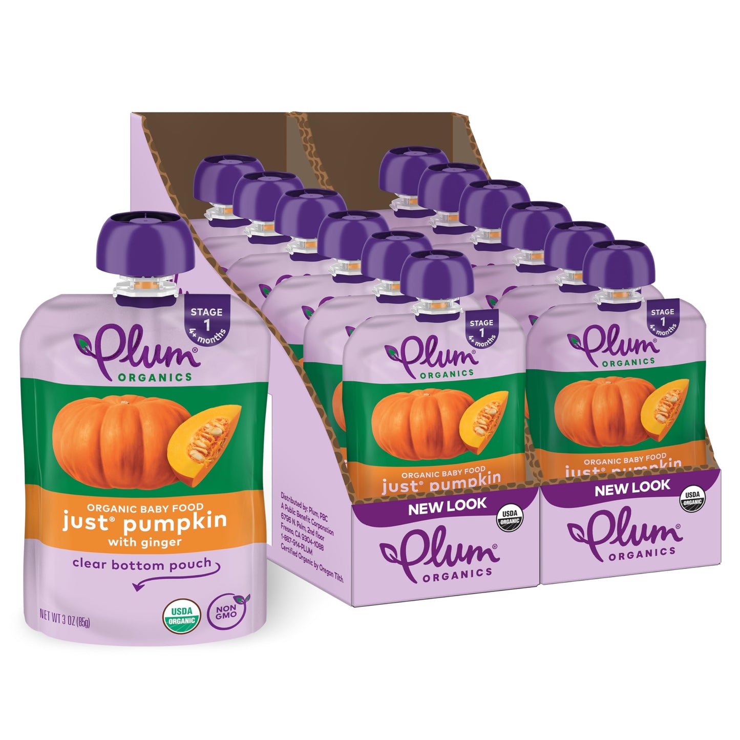 Plum Organics | Stage 1 | Organic Baby Food Meals [4+ Months] | Just Prunes | 3.5 Ounce Pouch (Pack Of 12) Packaging May Vary