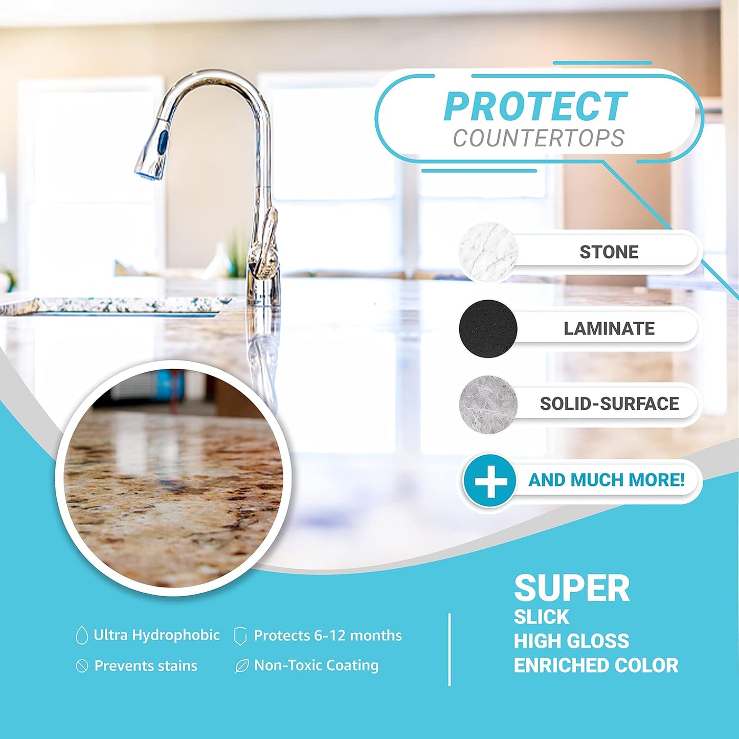 Lifeproof Ceramic Coating Spray Kit - Shine, Seal & Protect Kitchen & Bath Surfaces, Repels Stains & Grime