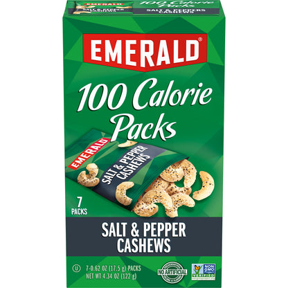 Emerald Nuts Mixed Nuts Variety Pack 18ct (1-Pack) , 100-Calorie Individual Packs , Features Dry Roasted Almonds, Natural Almonds & Walnuts, and Roasted & Salted Cashews