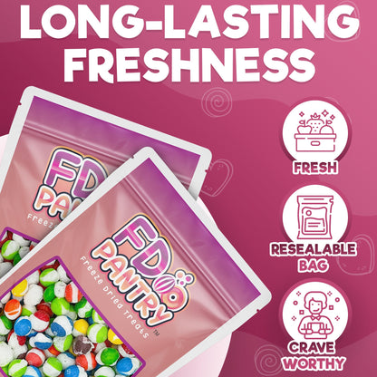 Fruit Crunch Original Candy Freeze Dried 16 oz 1 pound - Assortment Strawberry, Orange, Lemon, Grape, Lime Flavors Large 1lb Big Bag Pouch - Ideal Gift Snack 16oz