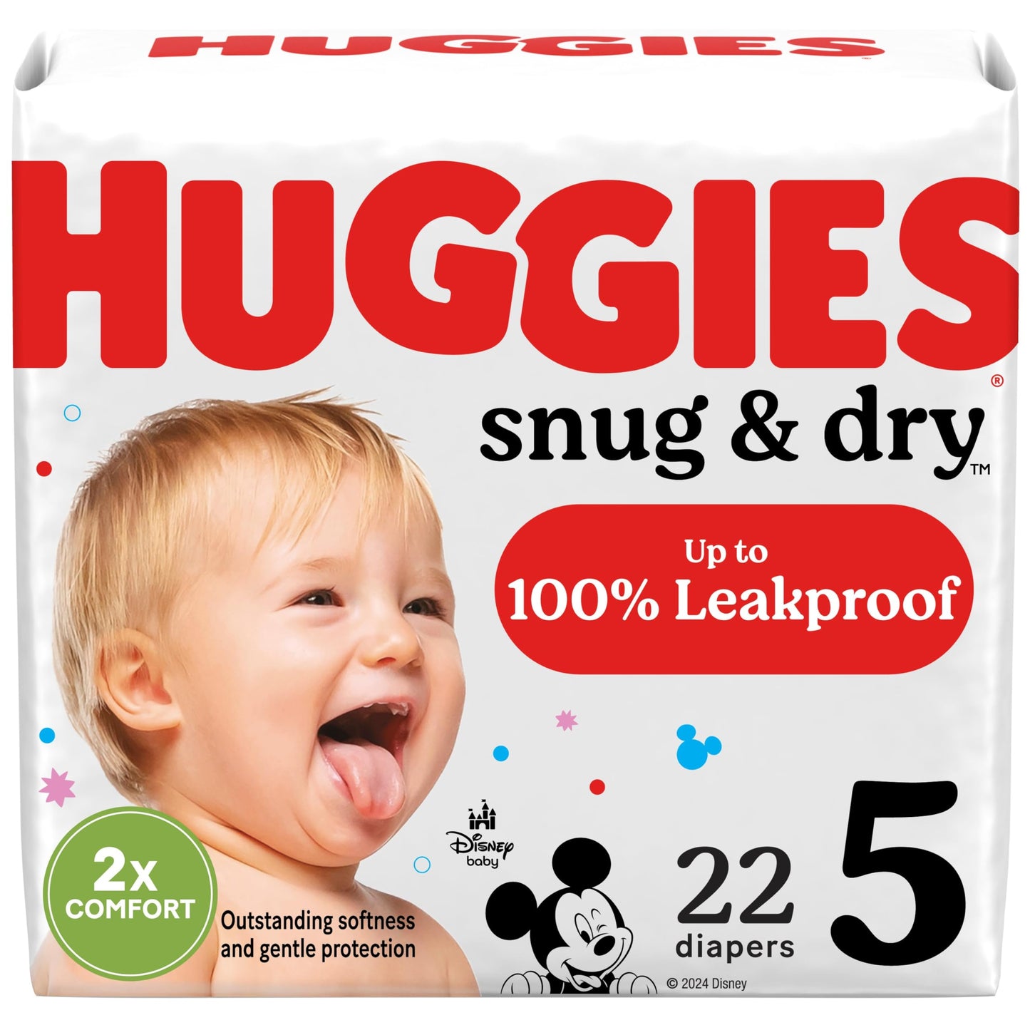 Huggies Size 2 Diapers, Snug & Dry Baby Diapers, Size 2 (12-18 lbs), 100 Count, Packaging May Vary