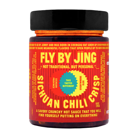 FLYBYJING Sichuan Chili Crisp - Premium Spicy Savory All-Natural Vegan Chili Oil - Crunchy Hot Sauce, Good on Everything, Sugar Free - 6oz (Pack of 1)