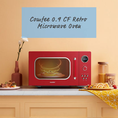 COMFEE' EM720CPL-PM Countertop Microwave Oven with Sound On/Off, ECO Mode and Easy One-Touch Buttons, 0.7 Cu Ft/700W, Pearl White