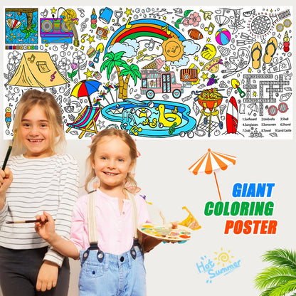 PADTIC Giant Coloring Poster,30x72Inch Happy Birthday Drawing Paper Coloring Tablecloth,DIY Birthday Activity Poster Table Cover,Kids Art Crafts Coloring Mat,Home Classroom Birthday Party Suppiles