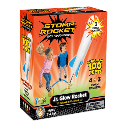 Stomp Rocket Jr Glow Rocket Refills - 3 Glow-in-The-Dark Rockets - Replacement Set for Soft Foam Rocket Launcher - Fun Outdoor Kids Toys Gift for Boys & Girls - Ages 3 & Up