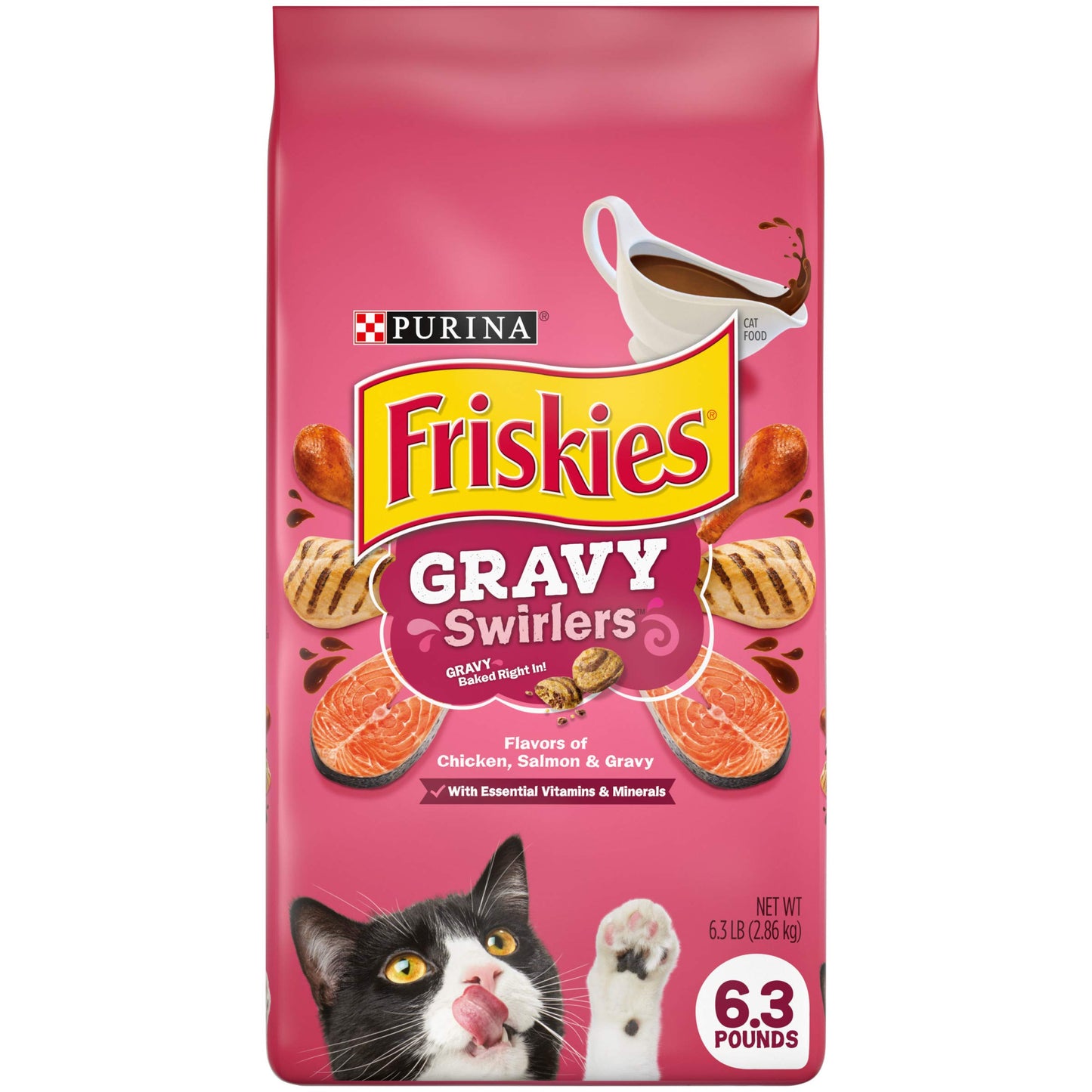 Purina Friskies Dry Cat Food, Gravy Swirlers - 3.15 lb. Bag