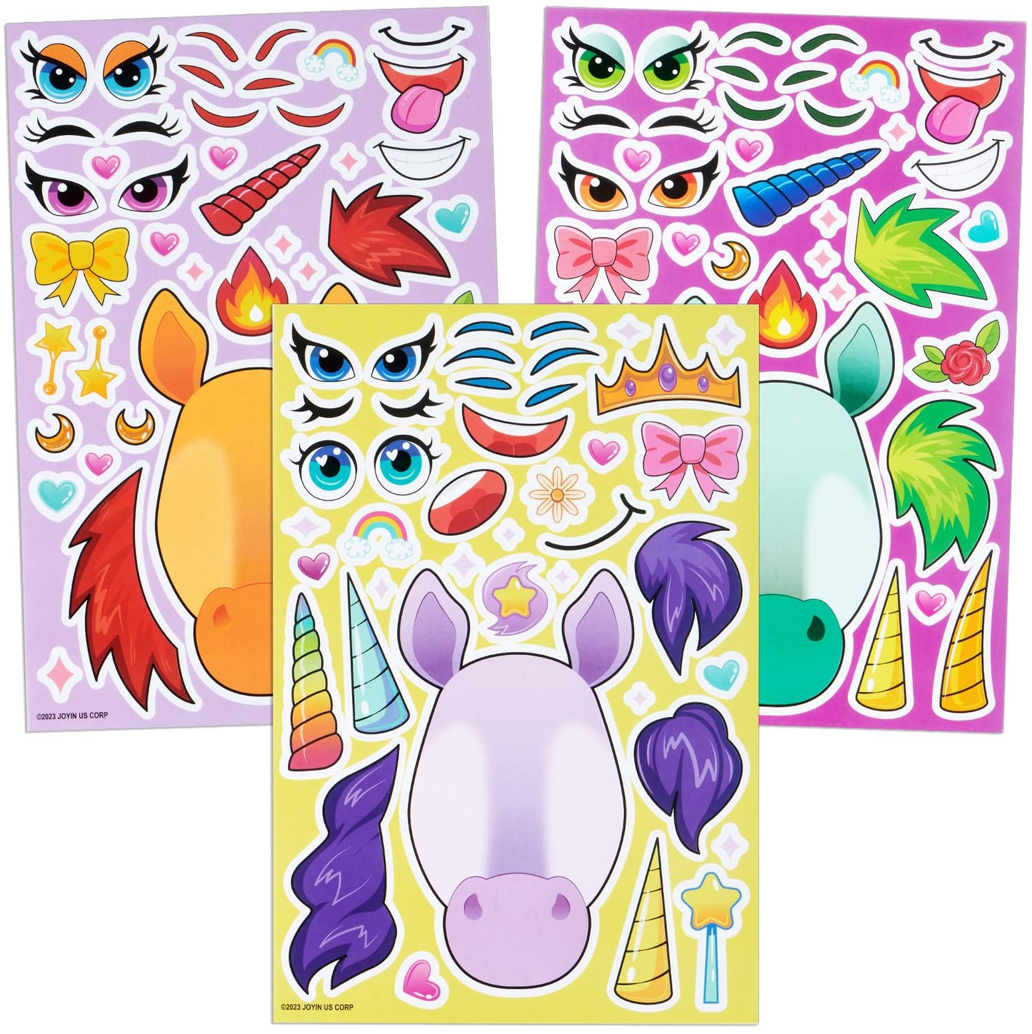 JOYIN 36 PCS 9.8”x6.7" Make a face Stickers for kids, Make Your Own Dinosaur Fantasy Animal Mix and Match Sticker Sheets Kids Crafts Party Favors Goodie Bags Stuffers for Kids