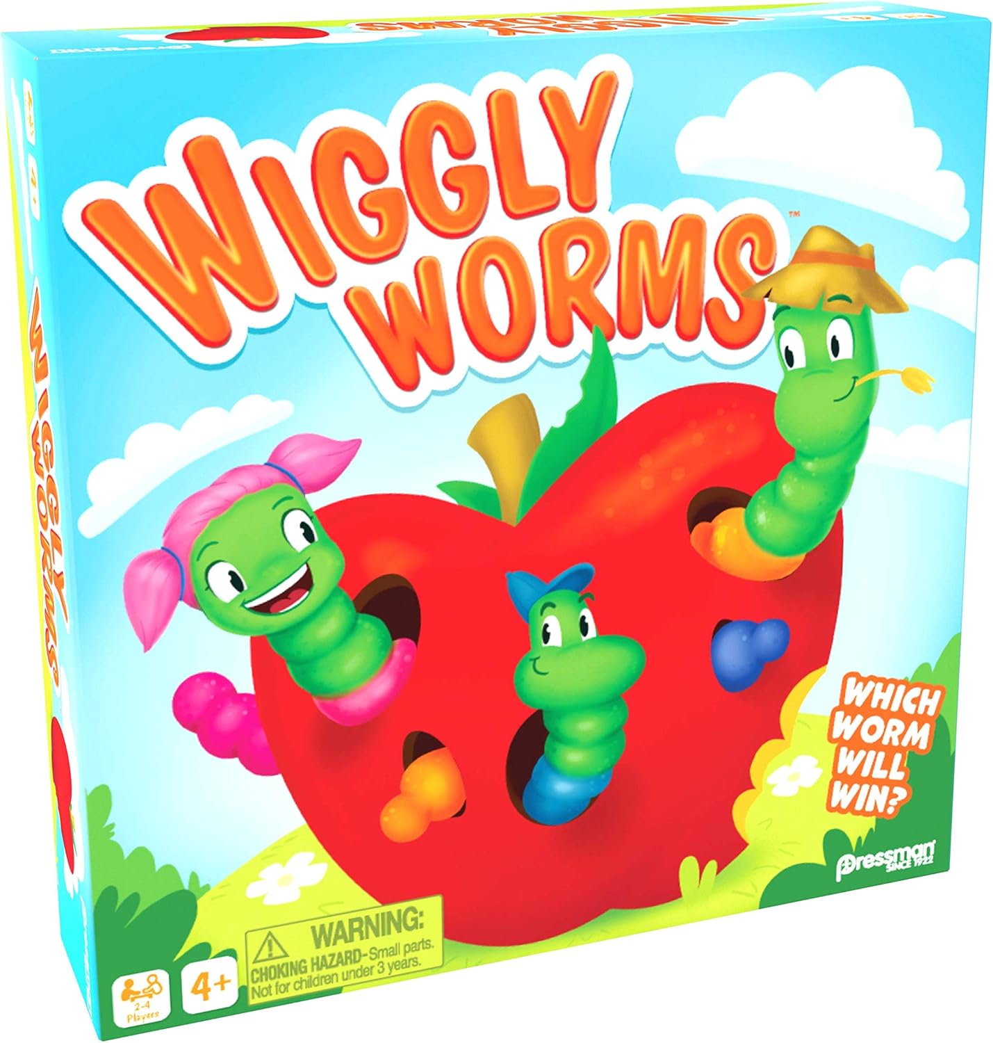 Pressman Wiggly Worms Game - Color Matching Memory Preschool Game, Kids Ages 4 and Up