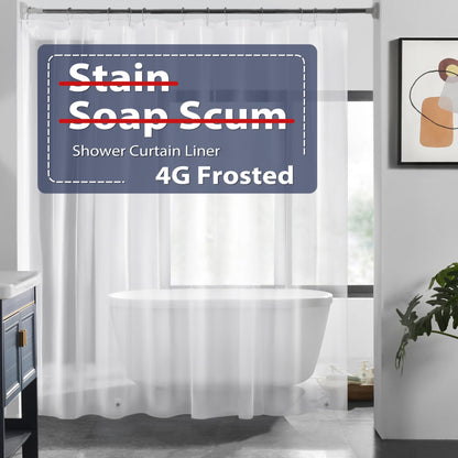 8G Heavy Duty Clear Shower Curtain Liner - 72" x 72" Weighted Shower Liner for Bathroom (8G Clear, 1PCS)