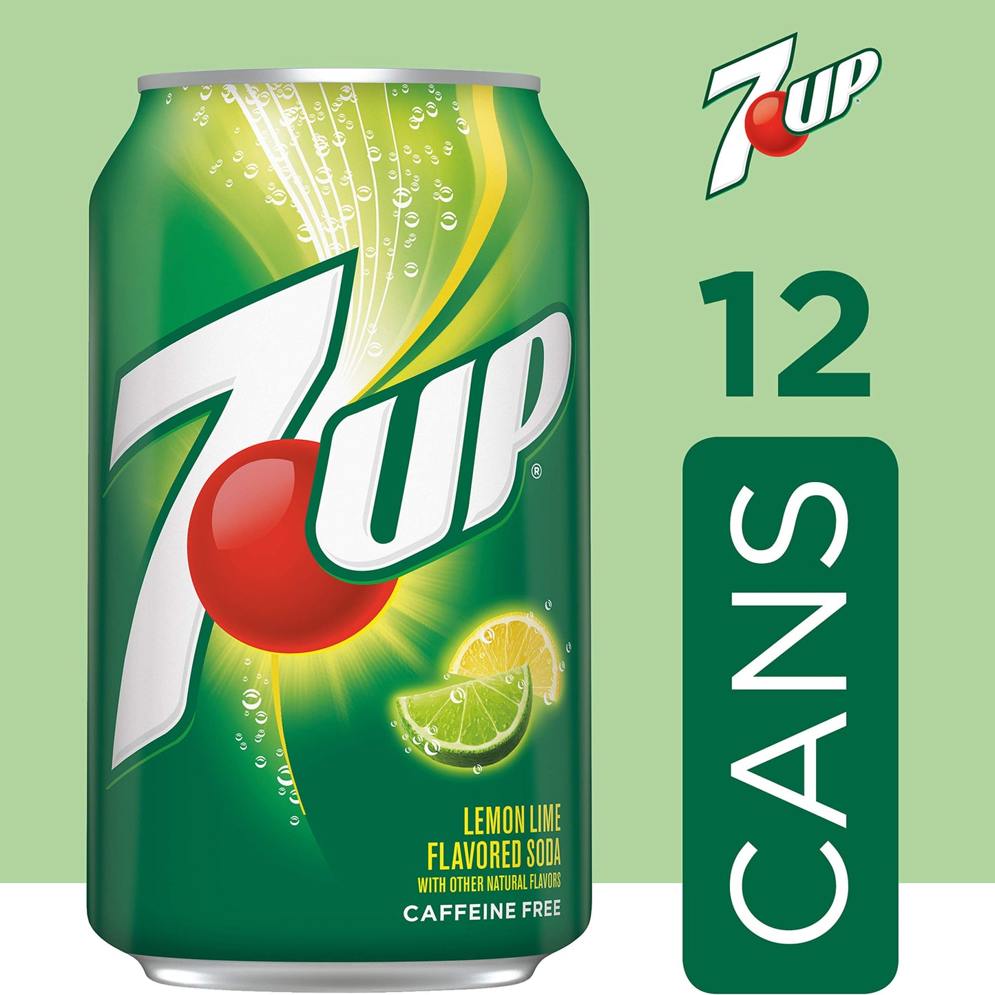 7UP Zero Sugar Lemon Lime Soda, 12 fl oz cans (Pack of 12)