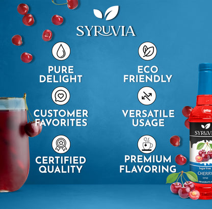 Syruvia Sugar-Free Lavender Syrup (25.4 fl oz) - Delicate Floral Bliss with Zero Added Sugar – Kosher, Gluten-Free, Perfect for Enhancing Beverages, Desserts, and Culinary Creations