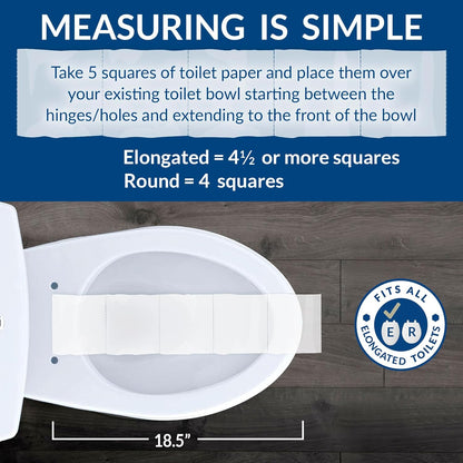 Mayfair Kendall Toilet Seat, Slow Close, Non Slip Premium Wood, Easy Clean, Easy Install, Elongated, White