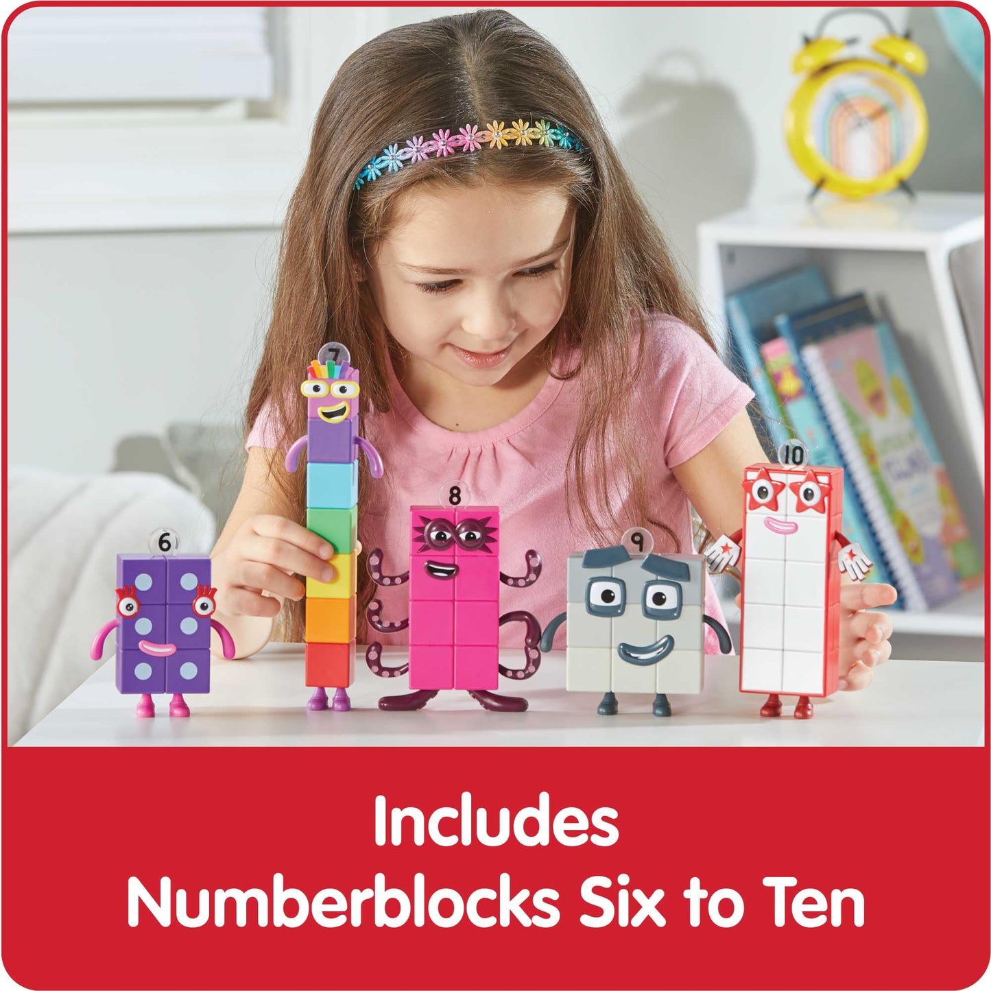 hand2mind Numberblocks Friends Six to Ten Figures, Cartoon Action Figure Set, Toy Figures, Play Figure Playsets, Small Figurines for Kids, Number Toys, Math Toys for Kids 3-5, Birthday Gifts for Kids