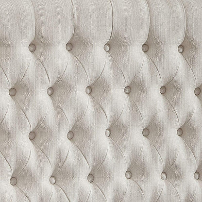 24KF Linen Upholstered Tufted Button Queen Headboard and Comfortable Fashional Padded Queen/Full Size headboard-Ivory