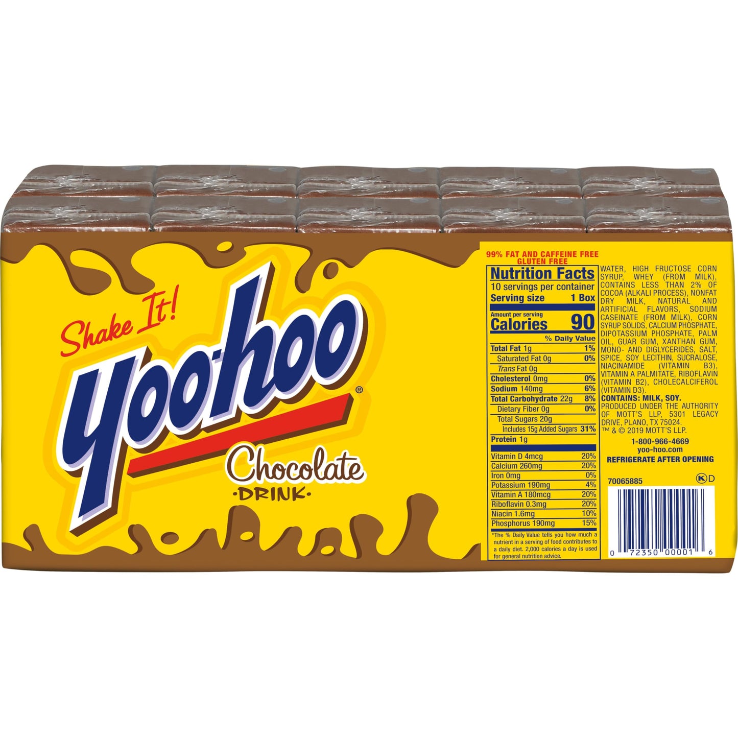 Yoo-hoo Chocolate Drink, 6.5 fl oz boxes, 10 count (Pack of 4)