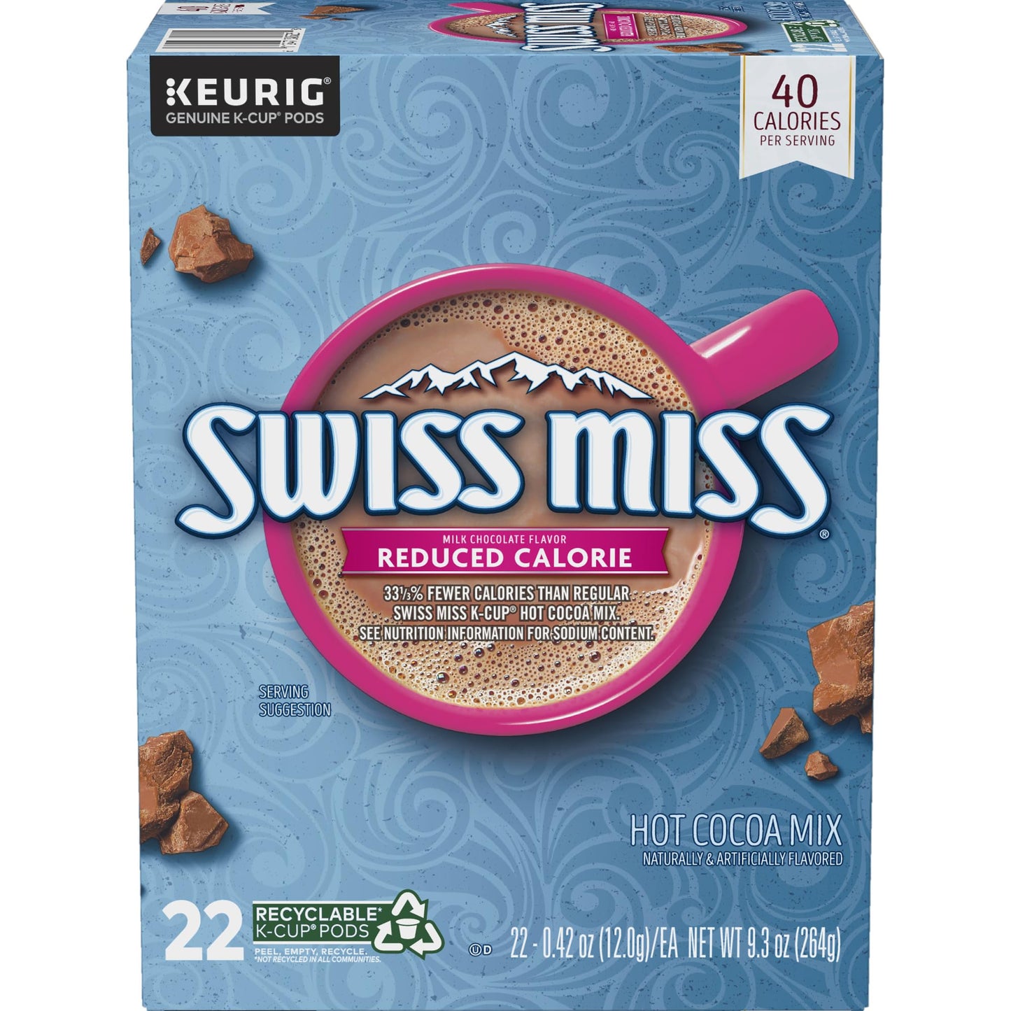 Swiss Miss Milk Chocolate Hot Cocoa, Keurig Single-Serve K-Cup Pods, 44 Count