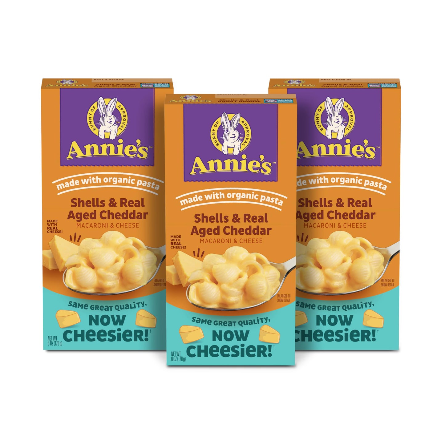 Annie's White Cheddar Shells Macaroni and Cheese with Organic Pasta, 6 oz (Pack of 12)