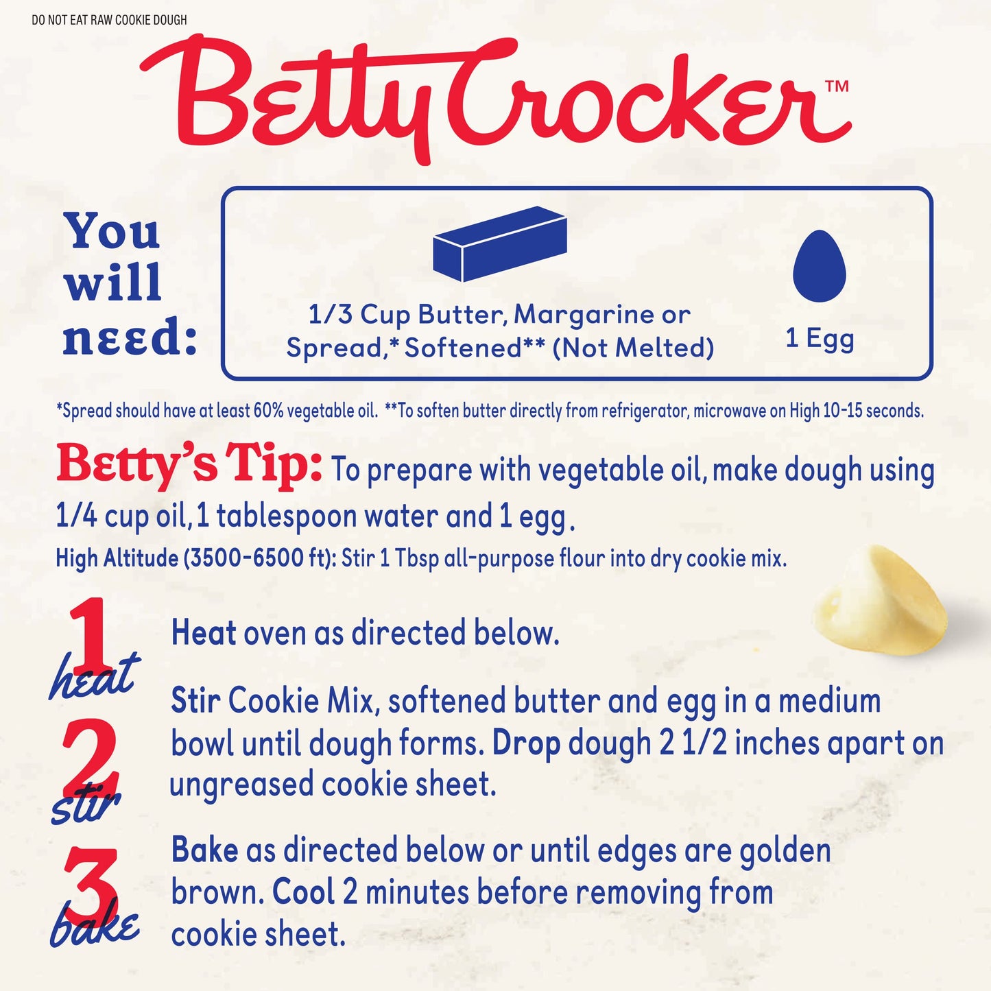 Betty Crocker Peanut Butter Cookie Mix, Makes twelve (12) 2-inch Cookies, 7.2 oz.