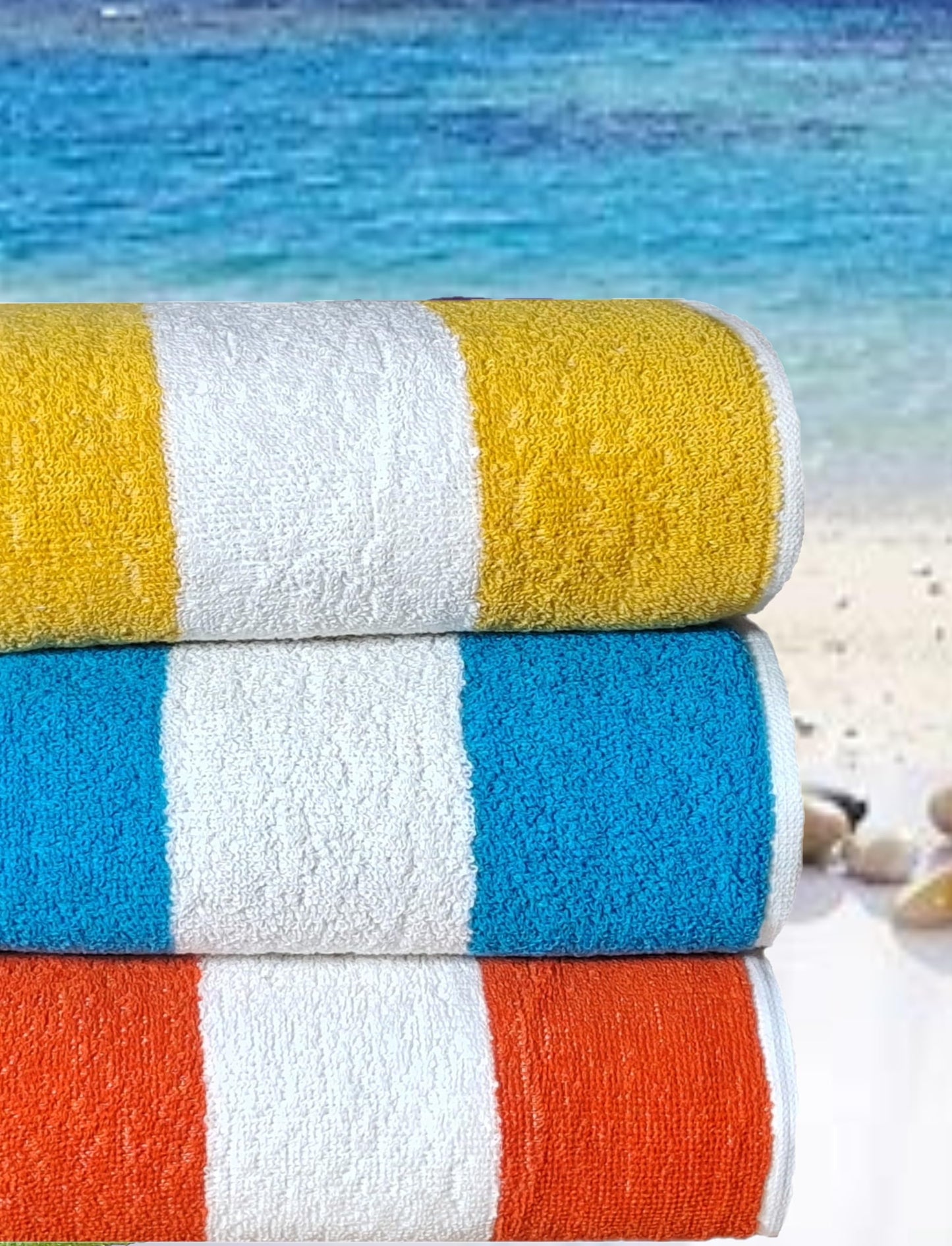 BolBom*S Cotton Beach Towels- Hammam Classic Pool Towel 30 x 60 Inches Oversized Soft Beach Towels for Adults - Luxury Beach Bath Towels - Summer Gifts Beach Accessories - Pack of 6