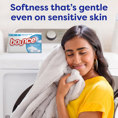 Bounce Free & Gentle Unscented Fabric Softener Dryer Sheets for Sensitive Skin, 120 Count