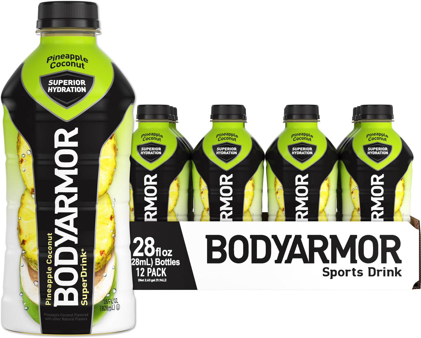 BODYARMOR Sports Drink Sports Beverage, Strawberry Banana, Coconut Water Hydration, Natural Flavors With Vitamins, Potassium-Packed Electrolytes, Perfect For Athletes, 12 Fl Oz (Pack of 8)