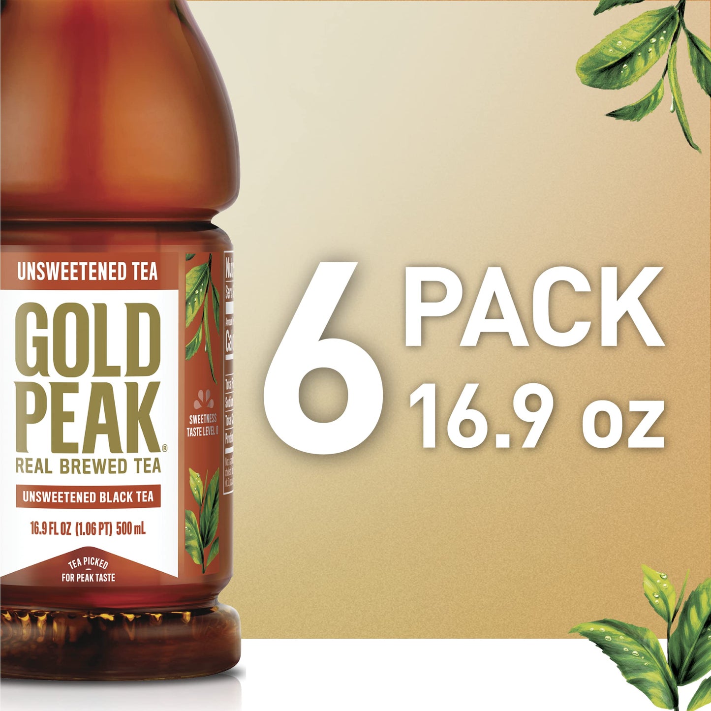 Gold Peak Tea, Sweet Tea, 16.9 fl oz, 6 Pack