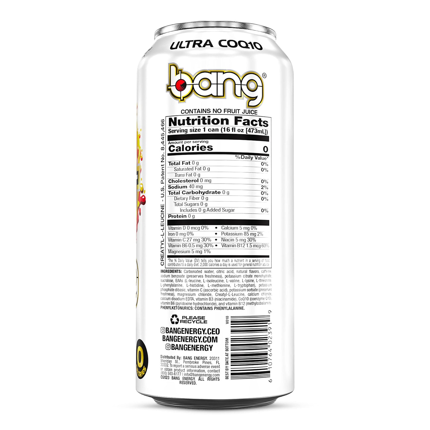 Bang Energy Bangster Berry, Sugar-Free Energy Drink, 16-Ounce (Pack of 12)