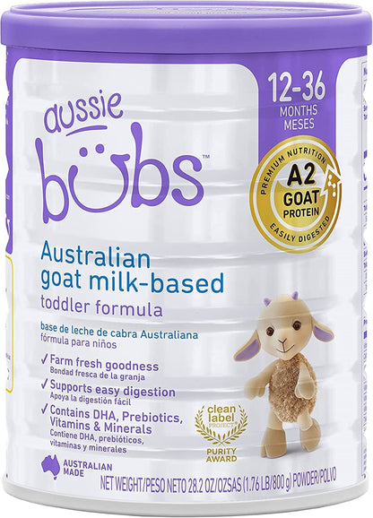 Bubs Goat Milk Follow On Formula Stage 2, Babies 6-12 months, Made with Fresh Goat Milk, 28.2 oz