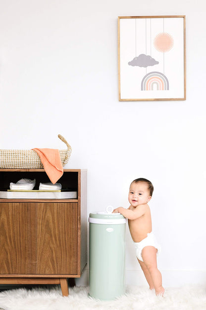 Ubbi Steel Diaper Pail, Odor Locking, No Special Bag Required, Award-Winning, Registry Must-Have, White