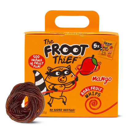 The FROOT Thief Real Fruit Snack Whips Strawberry Flavor, Nut Free, 100% Natural, Gluten-Free, Non-GMO, No Artificial Colors or Flavors, Pack of 5