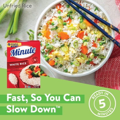 Minute White Rice, Instant White Rice for Quick Dinner Meals, 72-Ounce Box