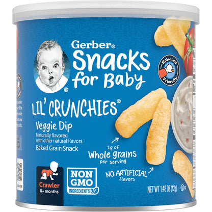 Gerber Snacks for Baby Lil Crunchies, Mild Cheddar, 1.48 Ounce (Pack of 6)