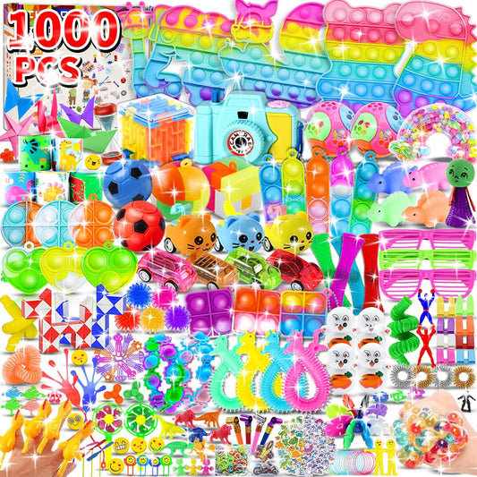 1000pcs Party Favors for Kids, Fidget Toys Pack, Stocking Stuffers, Birthday Toys, Prize Box, Treasure Box, Goodie Bag Stuffers,Carnival Prizes