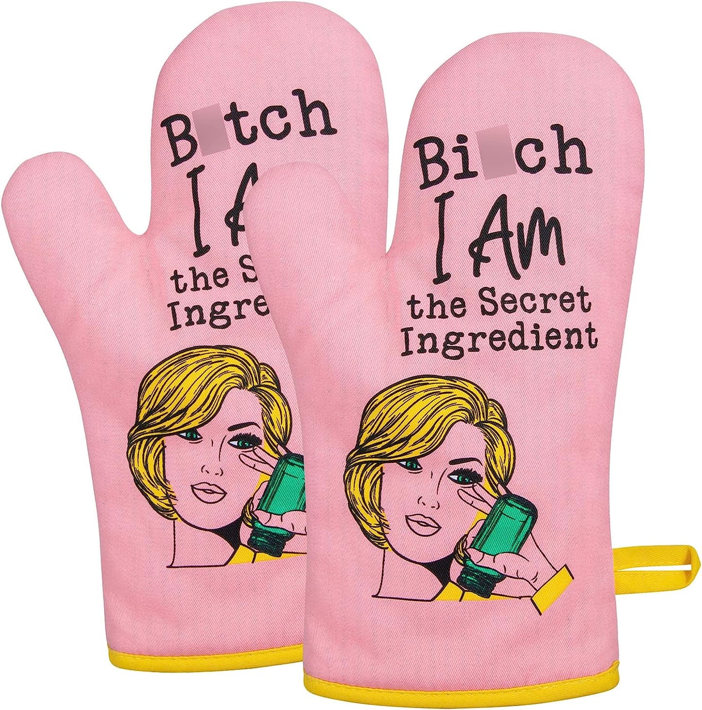 Miracu Oven Mitt, Funny Kitchen Cooking Oven Mitts, Pink Kitchen Accessories, Housewarming Gifts for Women, House Warming Gifts New Home - Fun Mothers Day, Birthday Baking Gifts for Women Wife Mom