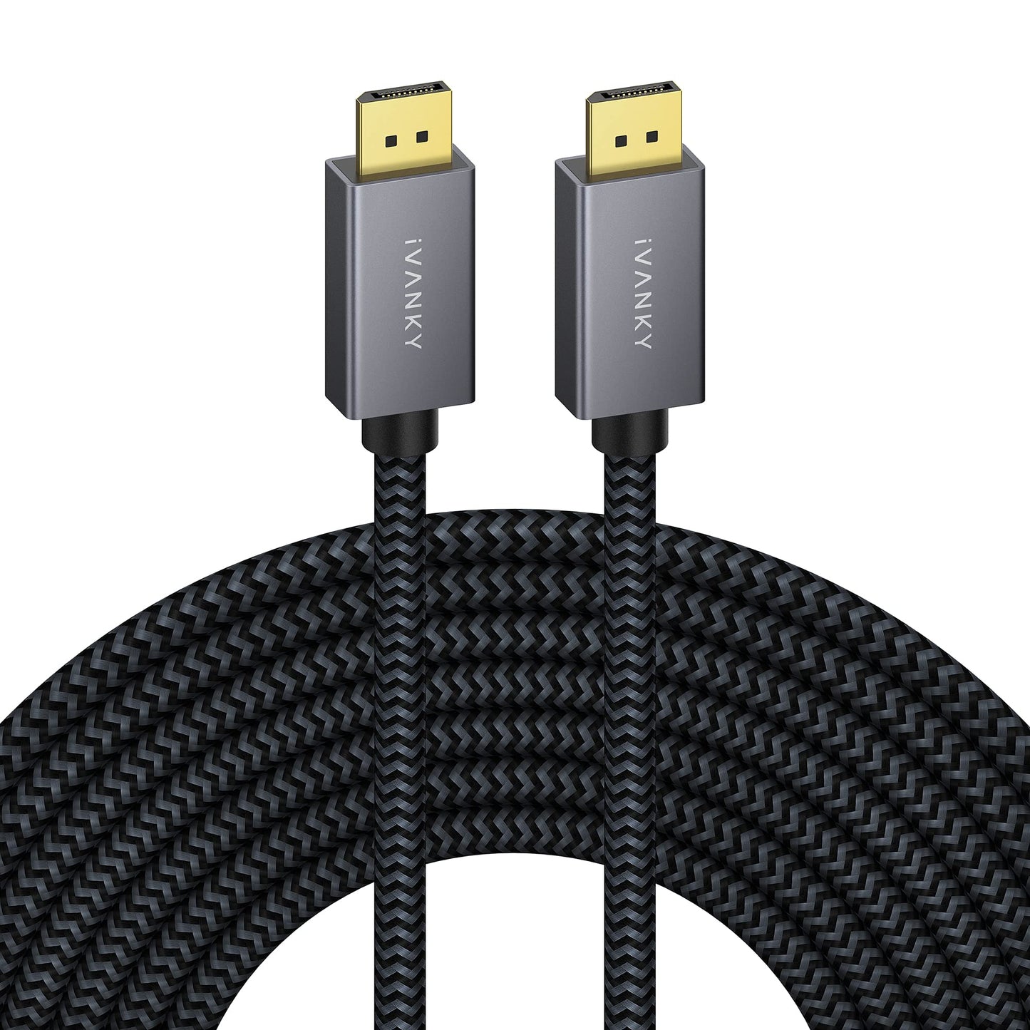 IVANKY VESA Certified DisplayPort Cable, 6.6ft DP Cable 1.2,[4K@60Hz, 2K@165Hz, 2K@144Hz], Gold-Plated Braided High Speed Display Port Cable 144Hz, for Gaming Monitor, Graphics Card, TV, PC, Laptop