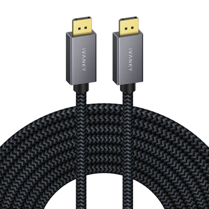 IVANKY VESA Certified DisplayPort Cable, 6.6ft DP Cable 1.2,[4K@60Hz, 2K@165Hz, 2K@144Hz], Gold-Plated Braided High Speed Display Port Cable 144Hz, for Gaming Monitor, Graphics Card, TV, PC, Laptop