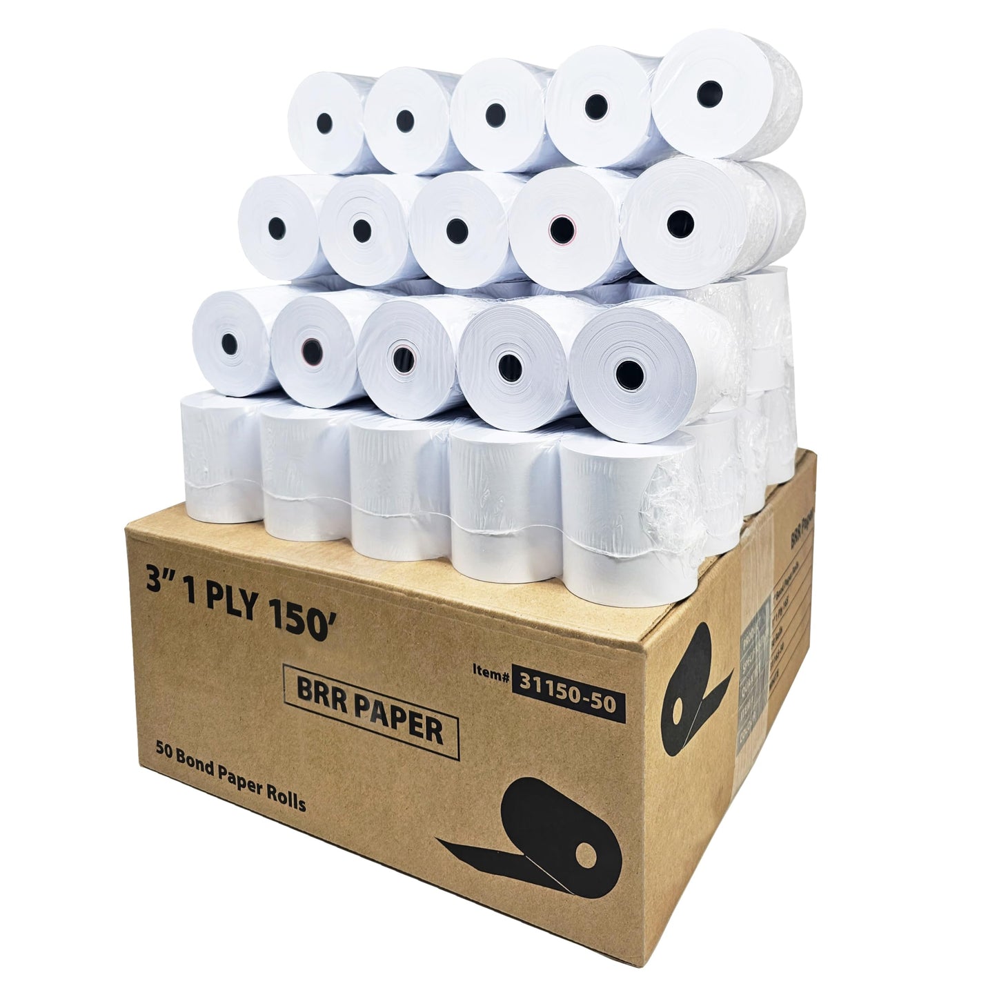 (50 Rolls) 3 1/8 x 230 Thermal Paper Receipt Rolls (55 GSM Premium Quality German Paper) Fits All POS Cash Registers BPA Free - BuyRegisterRolls