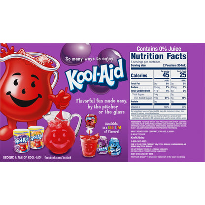 Kool-Aid Jammers Blue Raspberry Flavored Kids 0% Juice Drink (10 ct Box, 6 fl oz Pouches)