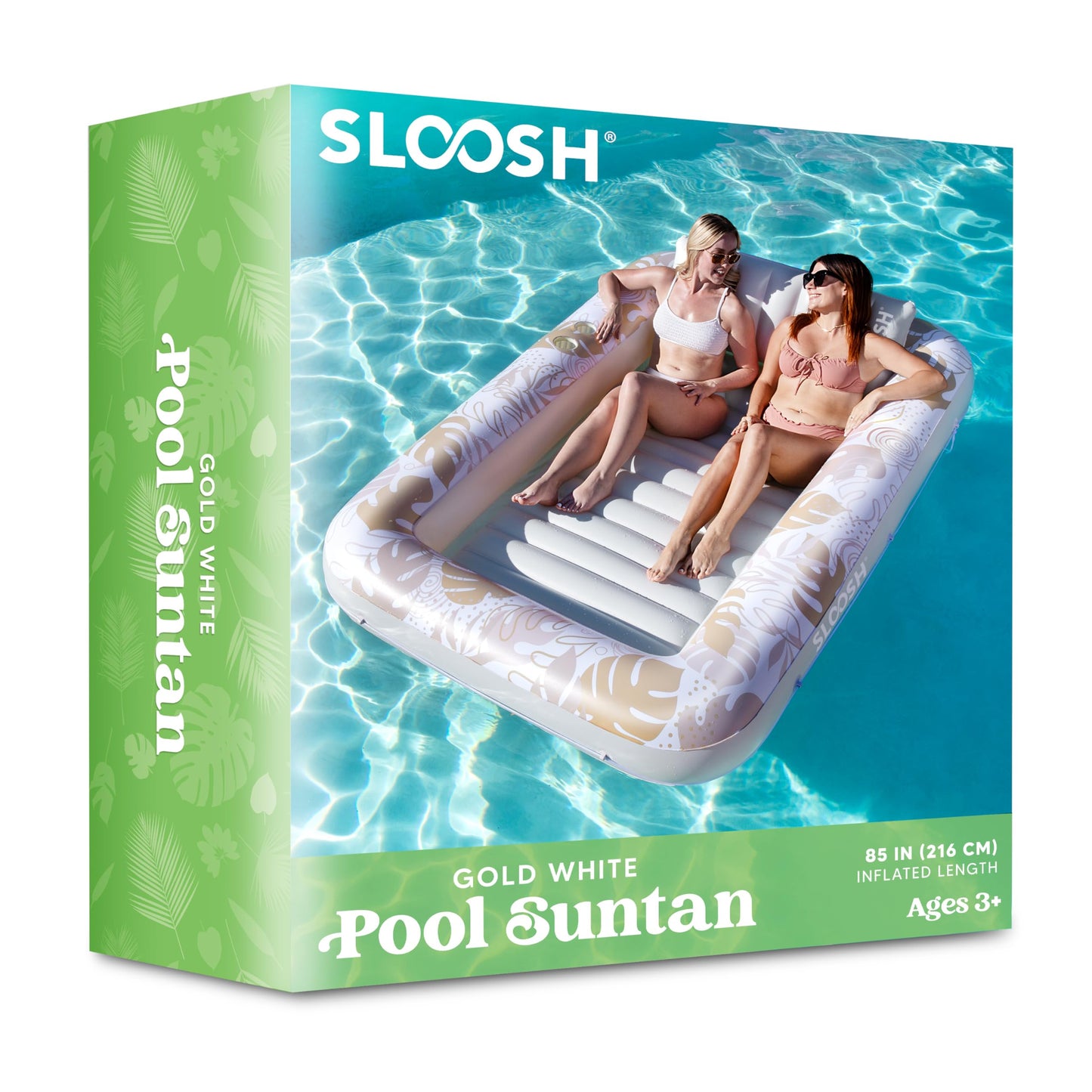 Sloosh Inflatable Tanning Pool Lounger Float for Adults, 70" x 46" Large Suntan Tub Pool Floats Sun Tan Tub Ice Bath Tub Tanning Bed Blow up Pool Raft Lounge Floatie, L-Blue